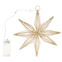 Artikel Decoratieve LED-ster van draad om op te hangen, 20 LED's, warm wit, voor binnen, 22 cm