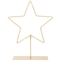 Artikel Ster met 50 LED's, metalen tafeldecoratie, werkt op batterijen, voor gebruik binnenshuis, 33 cm