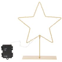 Artikel Ster met 50 LED's, metalen tafeldecoratie, werkt op batterijen, voor gebruik binnenshuis, 33 cm