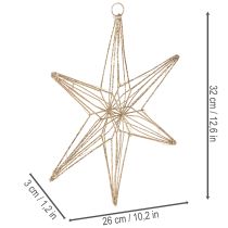 Artikel Decoratieve LED-ster van draad om op te hangen, voor gebruik binnenshuis, 32 cm