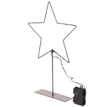 Artikel LED-ster met batterijcompartiment op standaard voor vensterbank en tafel, 46 cm.