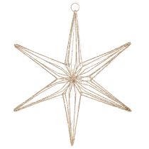 Artikel Decoratieve LED-ster van draad, hangende decoratie voor binnen, 40 LED's, warm wit, 42 cm