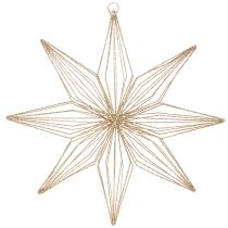Artikel Decoratieve LED-ster van draad om op te hangen, voor gebruik binnenshuis, werkt op batterijen, 51 cm