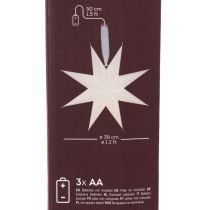 Artikel Hangende LED-ster met timer, warm wit, voor buiten, 38 cm