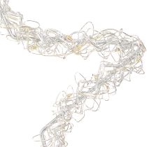 Artikel LED ster om op te hangen zilver metaal 70 LED warm wit Ø25cm