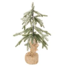 Artikel Kunstplant met sneeuw, LED-kerstboom in een jutezak, werkt op batterijen, voor gebruik binnenshuis, 50 cm