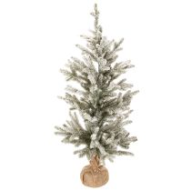 Artikel Kunstkerstboom met sneeuw in een jutezak, 40 ledlampjes, voor binnengebruik, 85 cm