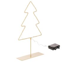 Artikel Silhouet van een kerstboom met 60 warmwitte LED's voor tafeldecoratie binnenshuis, 37 cm