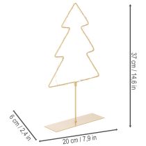 Artikel Silhouet van een kerstboom met 60 warmwitte LED's voor tafeldecoratie binnenshuis, 37 cm