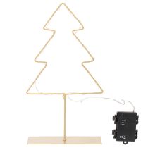 Artikel Silhouet van een kerstboom met 60 warmwitte LED's voor tafeldecoratie binnenshuis, 37 cm