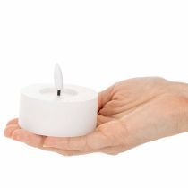Artikel LED XL theelichtje, wit, echte was, met timer, warm wit, 6 cm, 2 stuks