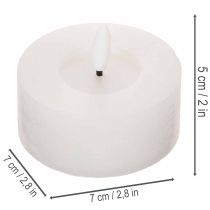 Artikel LED XL theelichtje, wit, echte was, met timer, warm wit, 6 cm, 2 stuks
