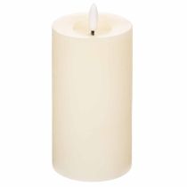 Artikel LED-zuilkaars van echte was in wit met timerfunctie, warm wit, 15 cm