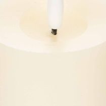 Artikel LED-zuilkaars van echte was in wit met timerfunctie, warm wit, 15 cm