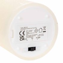 Artikel LED-zuilkaars van echte was in wit met timerfunctie, warm wit, 15 cm