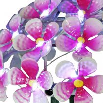 Solar bloem, LED tuindecoratie, decoratief chrysant roze L55cm Ø15cm