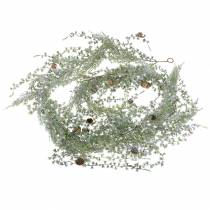 Lariks slinger groen / iced met kegels 180cm