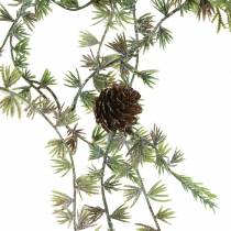 Lariks slinger groen / iced met kegels 180cm