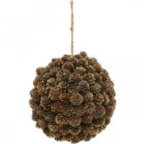 Lariks kegel bal decoratie met kegel om natuur op te hangen Ø20cm