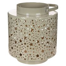 Artikel Lantaarn met sterrenpatroon, metaal, groen, 31 cm