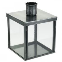 Decoratieve kandelaar voor zilveren kaars, antraciet H11cm