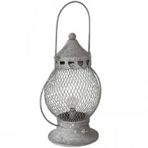 Artikel Metalen lantaarn, LED lamp, Shabby Chic Ø16cm H33.5cm