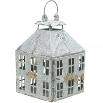 Artikel Vintage decoratieve lantaarn metalen lichthuis wit roest H35cm