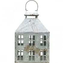 Artikel Vintage decoratieve lantaarn metalen lichthuis wit roest H35cm