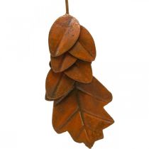 Herfstdecoratie bladeren metaal roest look L20cm 4st