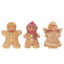 Artikel Kunstmatige peperkoekmannetjes, decoratieve figuurtjes, 8 cm, 3 stuks