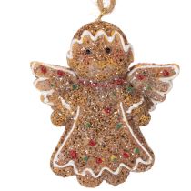 Artikel Decoratieve hangende ornamenten, kunstmatige peperkoekfiguurtjes, 7 cm, 3 stuks
