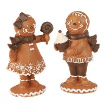 Artikel Peperkoekmannetje Peperkoekvrouw Kerst Bruin H11cm 2st
