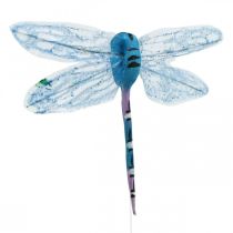 Artikel Zomerdecoratie, libellen aan draad, decoratieve insecten geel, groen, blauw B10,5cm 6 st