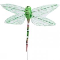 Artikel Zomerdecoratie, libellen aan draad, decoratieve insecten geel, groen, blauw B10,5cm 6 st