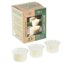Artikel Light.one papieren theelichtjes naturel plasticvrij vegan 12 st