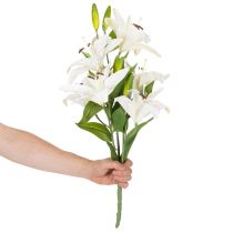 Artikel Kunstmatige lelies, 6 witte bloemen, realistische bloeiende tak, 66 cm