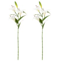 Artikel Kunstmatige leliebloem, realistische replica, duurzame decoratie voor woonruimtes, 66 cm, 2 stuks