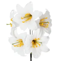 Artikel Kunstmatige leliebloem, wit, op draad, middelgroot, 35 cm, 5 stuks