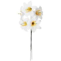 Artikel Kunstmatige leliebloem, wit, op draad, middelgroot, 35 cm, 5 stuks