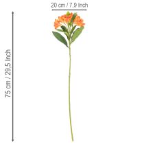 Artikel Kunstmatige oranje Alstroemeria-bloem, kunstmatige boeketdecoratie, 75 cm, 3 stuks