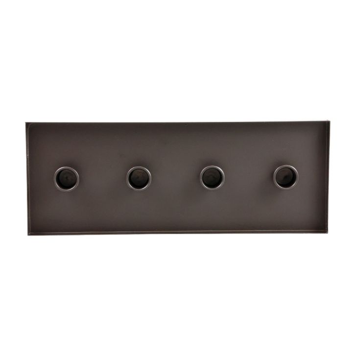 Kaarsenhouder metaal zwart kaarsenbakje 35x13x2cm
