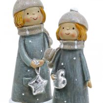 Artikel Deco figuren winter kinderfiguren meisjes H14.5cm 2st