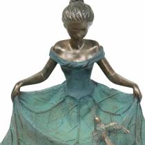 Artikel Vogelbad tuinfiguur meisje in bloemenjurk H33.5cm