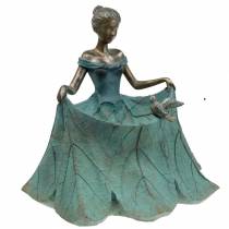 Artikel Vogelbad tuinfiguur meisje in bloemenjurk H33.5cm