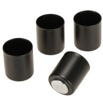 Artikel Magnetische kaarsenhouder, zwart metaal, H3cm, 4 stuks