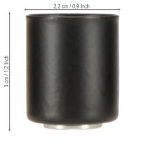 Artikel Magnetische kaarsenhouder, zwart metaal, H3cm, 4 stuks
