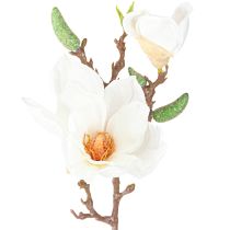 Magnolia Witte Kunstbloemknoppen Decoratie Tak H40cm 2st