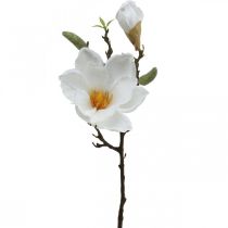 Magnolia witte kunstbloem met knoppen op decotak H40cm