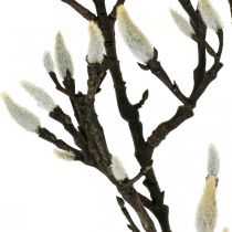 Magnolia Kunsttak Lente Decoratie Tak met Knoppen Bruin Wit L135cm