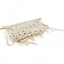 Artikel Macramé plantenhanger, boho-stijl, hangplank, plantenhouder, raamdecoratie, houten plank, 40x15cm